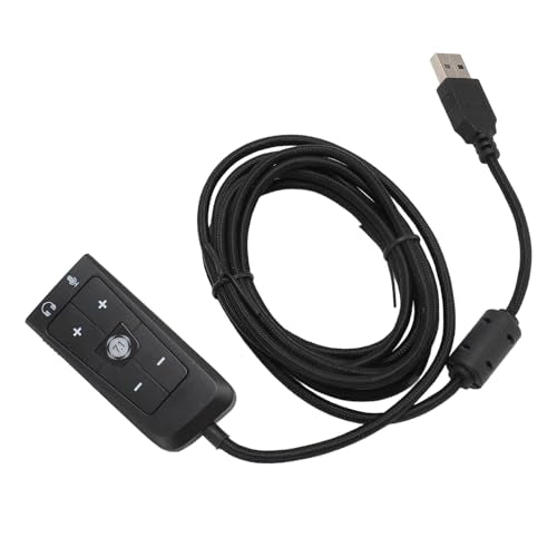 Dpofirs USB to 3.5mm Audio Adapter with Virtual 7.1 Surround | External Sound Card with Mic Volume Control for PC,