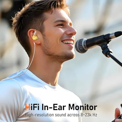 Audiovance Vibes 202M HiFi Wired Earbuds in-Ear Monitor Headphones with Mic - color: 5-Yellow