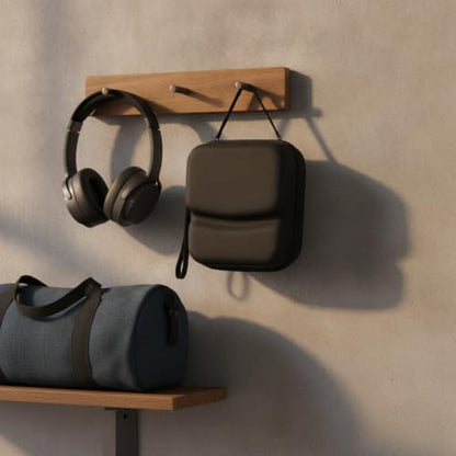 Hard Shell Headphone Case, Rigid EVA Travel Carrying Case with Handle for Over-Ear Headphones (1 PC)