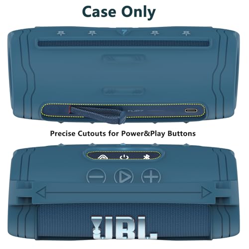 JCHPINE Silicone Cover and Carrying Case for JBL Flip 7 Portable Speaker - color: Blue