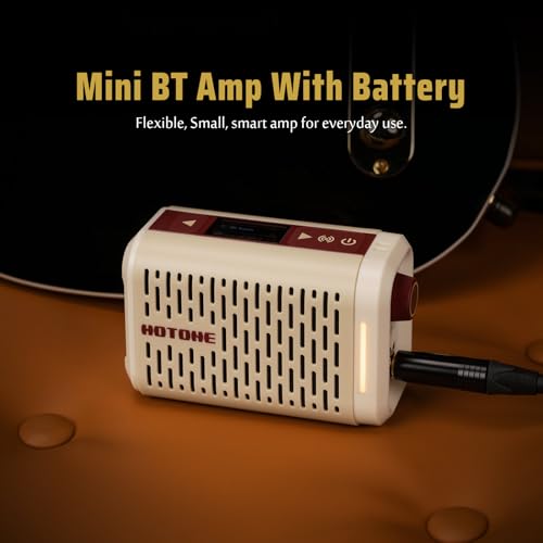 HOTONE Pulze Mini 5W Mini Ultra-Portable Smart Guitar Amp & Speaker | Ultra-portable amp & BT speaker in one.191 effects,200 tones(Presets), up to 20 user IRs &11-hr battery - color: White