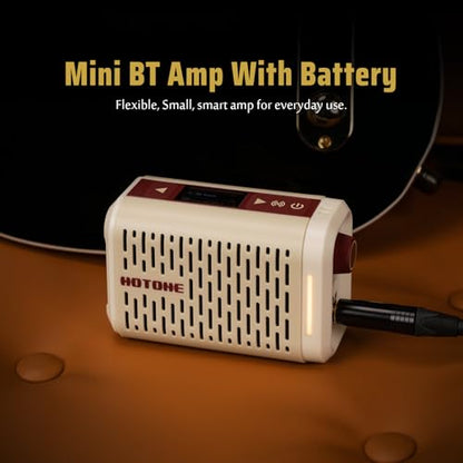 HOTONE Pulze Mini 5W Mini Ultra-Portable Smart Guitar Amp & Speaker | Ultra-portable amp & BT speaker in one.191 effects,200 tones(Presets), up to 20 user IRs &11-hr battery - color: White
