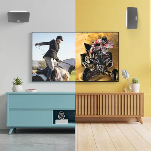 Sound Bass Play 3 Wall Mount White, Single (1pc) Adjustable Tilt & Swivel | Compatible with Sonos Play:3 Only, Adjustable Swivel & Tilt Mechanism, Includes All Mounting Fixings - color: White