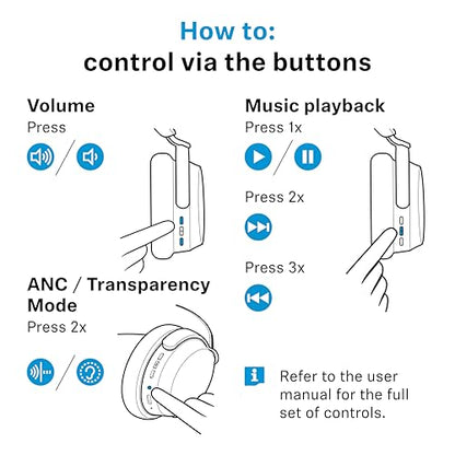 Sennheiser ACCENTUM Wireless Bluetooth Headphones, 50hr Battery, ANC, White - color: White, style: ACCENTUM Wireless