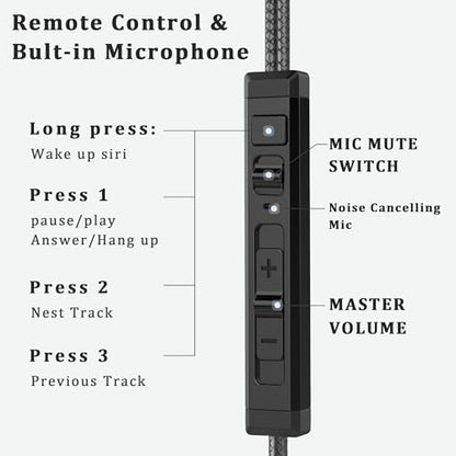 KASOTT USB C Headphone for Samsung Wired Earbuds Magnetic in-Ear Type C Earphone with Microphone Volume Control Deep Bass Stereo Noise Canceling for iPhone 17 Pro Max Air 16 16e 15 (Black, USB-C)