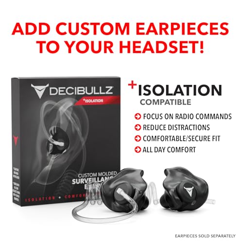 Decibullz 2-Way Surveillance Acoustic Tube Headset, K1 Earpiece Audio Set Compatible with Kenwood K-Plug & Baofeng, Inline PTT Mic, Clear Coil, K-Type 2-Pin (3.5mm & 2.5mm) Jack - style: K1 2-Way Headset