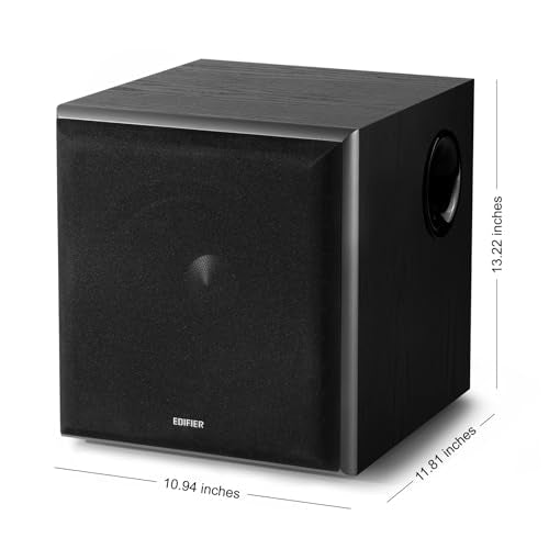 Edifier T5 Powered Subwoofer - 70w RMS Active Woofer with 8 inch Driver and Low Pass Filter