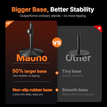 MAONO Desktop Mic Stand for PD200W/PD200X Microphone – Height Adjustable