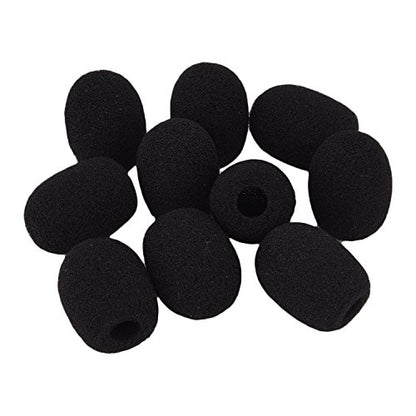 Sunmns Mini Small Size Lapel Headset Microphone Windscreen Foam Cover | 10 Pack, Black