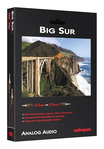 AudioQuest Big Sur 3.5mm Aux Cable – Male to Male Stereo Interconnect - size: 16 m = 52 ft 6 in