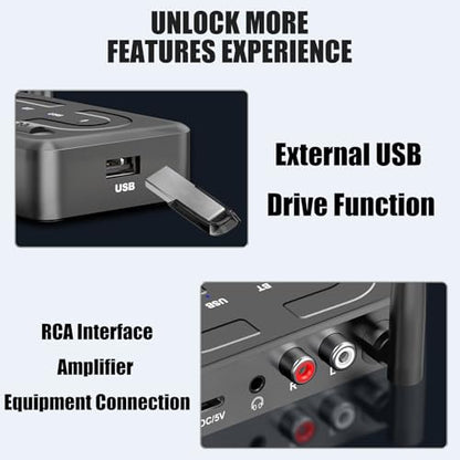 T89 Bluetooth Receiver for Home Stereo, RCA & 3.5mm AUX Out Put, USB Wireless Audio Adapter for Stereo Receiver&Amplifier, Low Latency HiFi Music Streaming