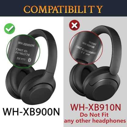 SOULWIT Earpads for Sony WH-XB900N/WH-CH710N/WH-CH720N/WH-RF400/MDR-RF895RK Headphones, Ear Pads Cushions with Soft Protein Leather, High Density Foam - White Smoke - color: White Smoke