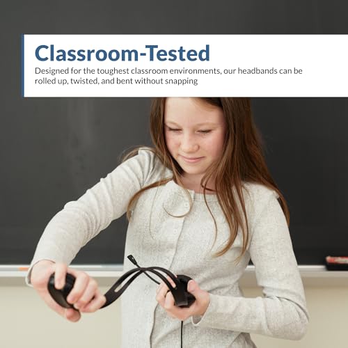 Cyber Acoustics USB-A Stereo Headset (AC-4006) - Durable, Crisp, and Clear Communication in K-12 Classrooms or Home, Made with 60 Percent Recycled Plastic (Pack of 2) - size: 1 Unit - USBA (Pack of 2)
