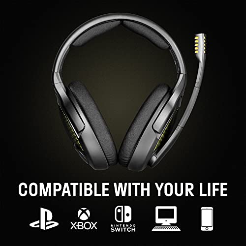 DROP + Sennheiser PC38X Gaming Headset — Noise-Cancelling Microphone with Over-Ear Open-Back Design, Velour Earpads, Compatible with PC, Gaming Consoles, and Mobile Devices, Black (Renewed)