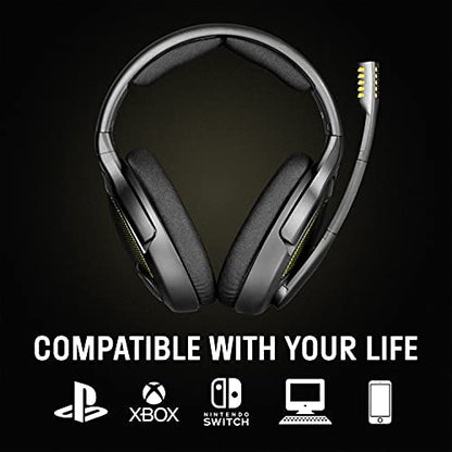 DROP + Sennheiser PC38X Gaming Headset — Noise-Cancelling Microphone with Over-Ear Open-Back Design, Velour Earpads, Compatible with PC, Gaming Consoles, and Mobile Devices, Black (Renewed)
