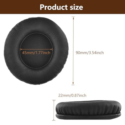 Replacement Ear Pads, Compatible with Pioneer HDJ-X5 HDJ-X7 HDJ-X10 Headphones. Soft Protein Leather and high-Density Memory Foam, one Pair of Headphone Replacement Ear Pads (Black)