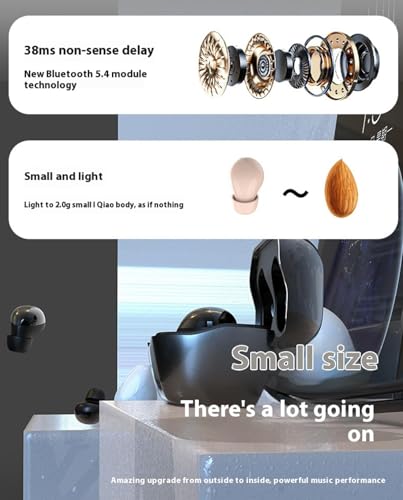 Xmenha Ear Buds Small Mini Invisible Earbuds Wireless Bluetooth Hidden for Work Micro Tiny Discreet Smallest Earbuds for Small Ears Hidden Discreet Headphones - color: Black