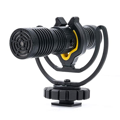 Deity V-Mic D4 Duo Dual Capsule Cardioid Microphone Camera-Mount Shotgun Mic Dual Mono/Stereo Recording Plug and Play with Rycote Shockmount for DSLR Camcorder Smartphone