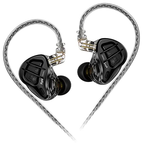 KZ ZAR in-Ear Monitor 7BA+1DD Earbud Headphones IEM | Noise Isolation, Clear in All Frequency Stereo Comfort-fit in Ear Headphones for Audio Engineers, Musicians(Nomic)