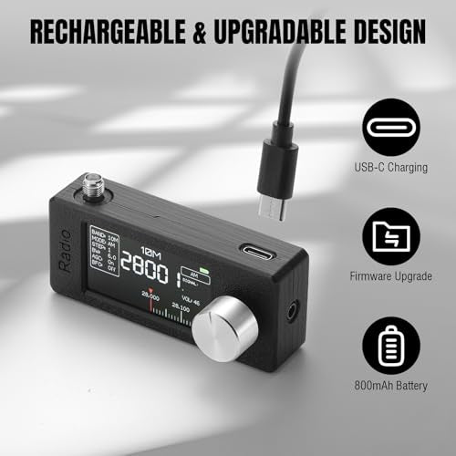 Raddy Mini All-Band DSP Radio, Si4732 Pocket FM/SW/MW/VHF Receiver | LSB/USB modes, 1.9-inch color screen, headphone amp, telescopic & donut antenna