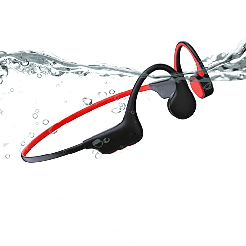 Waterproof Bone Conduction Bluetooth Headphones Ultralight Swimming Headphones IP68 Waterproof Bluetooth 5.3 Open Ear Wireless Sports Headset with MP3 Play 16G Memory for Running Swimming (Black)