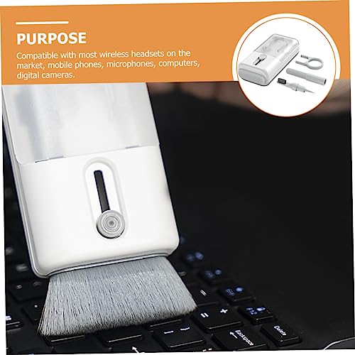 Headphone Cleaning Kit with Keycap Puller, White ABS PC Brush
