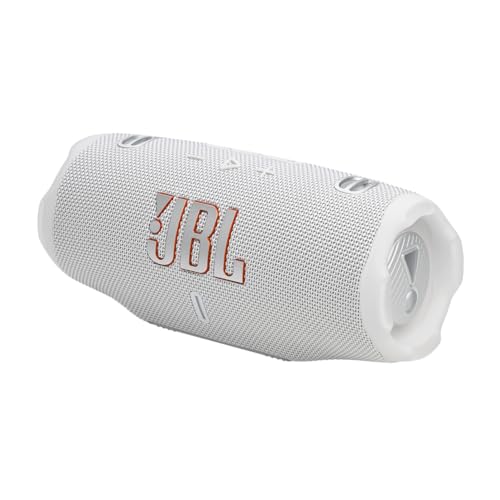 JBL Charge 6 Portable Bluetooth Speaker, Waterproof, Drop-Proof - White | Long Battery Life Up To 28 Hours, Quick Charging, Built-In Powerbank, Weatherproof For Outdoor, Poolside, And Shower Use - color: White
