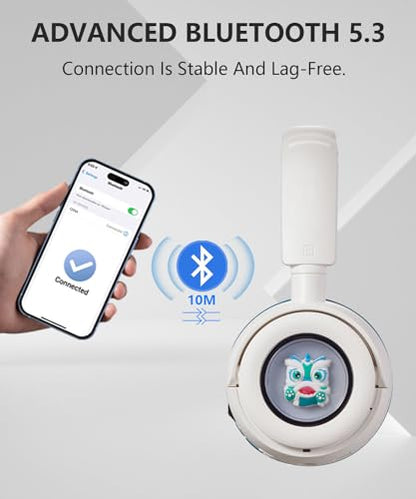 Wireless On-Ear Headphones Bluetooth with Microphone, Lightweight Foldable Wireless Headphones Built-in LED Lights, FM Radio, Micro SD/TF Slot for Travel Home, Green Q9M - color: Green