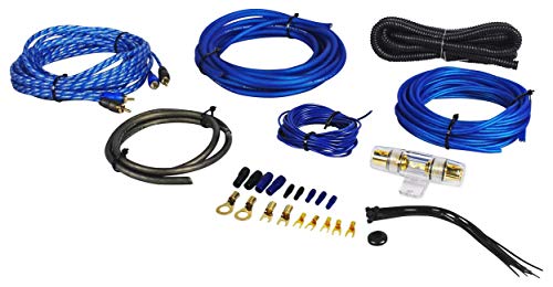 Rockville RWK81 8 Gauge Complete Car Amp Wiring Kit - 100% Copper RCA, High-Conductivity Cables, All Accessories Included, Ideal for DIY Audio Installs | 17ft 100% Copper RCA Cable, 17ft Power, Speaker and Remote Wire, 3ft Ground Wire, 60A AGU Fuse and Ho