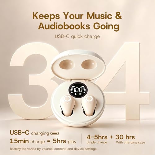 Xmenha Small Mini Invisible Earbuds Wireless Bluetooth for Small Ears Low Profile Tiny Discreet Hidden Sleeping Earbuds for Work Sleep Ear Buds Invisible Headphones Buds Purple - color: Purple