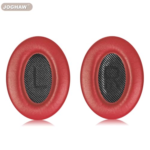 Headphones Replacement Ear Pads, Protein Leather earpad Cushions for Bose Quiet Comfort QC35 Headphones, Replacement Earpads, Softer Memory Foam - Red - color: Red