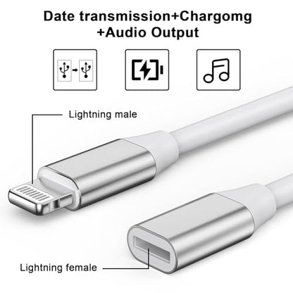 9cm Lightning Male to Lightning Female Charger Adapter,iPhone Extension Charging Adapter Cable Cord Connector Converter Dongle Compatible with iPhone 14 13 12 11 XS XR X 8 7 6 Not USBC | 9CM iPhone Charger Extension Cable Cord Connector Converter Dongle C