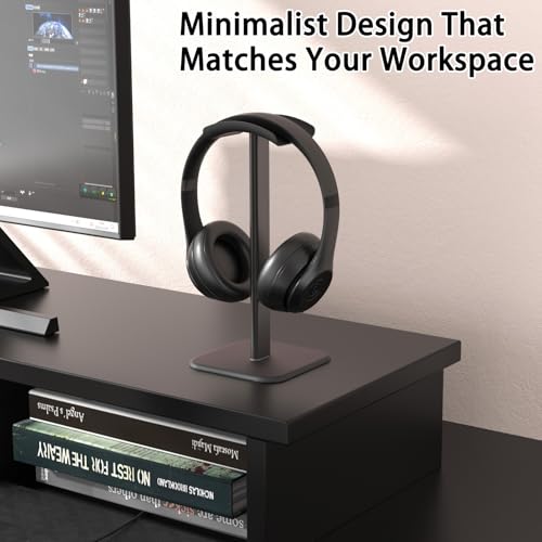 Headphone Stand for Desk - Headset Stand Headphone Holder (Black) - color: Black