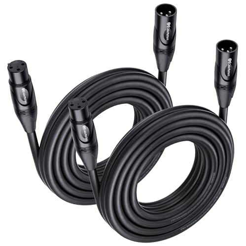 Cable Matters 2-Pack Premium XLR to XLR Cable, Microphone Cable, M-F, 20ft | Mic Cable, Male to Female, 21 AWG Oxygen-Free Copper (OFC), Black - size: 20 Feet