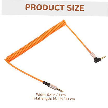 4-Pack 3.5mm Male to Male Audio Cable Coiled Stereo Aux Cord Angled and Straight Connectors Shielded TRS Patch Cable for Car Speakers Mixers Microphones Cameras Recorders