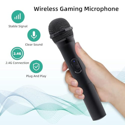 Mcbazel 2 Pack Wireless USB Gaming Microphone Compatible with Xbox Series X/S, PS5, Switch OLED, NS Switch/Switch2, PC, PS4, PS3, PS2, Xbox One X/S, Xbox One, Xbox 360, Wii - size: 2 Pack