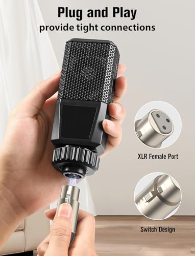 VIOY XLR to 3.5mm Cable 32.8FT, 1/8 TRS Male to XLR Female Unbalanced Cord | Multi-layer shielding noise reduction, braided xlr extension mic audio cord for mixer, recorder, amplifier, sound board - size: 32.8FT
