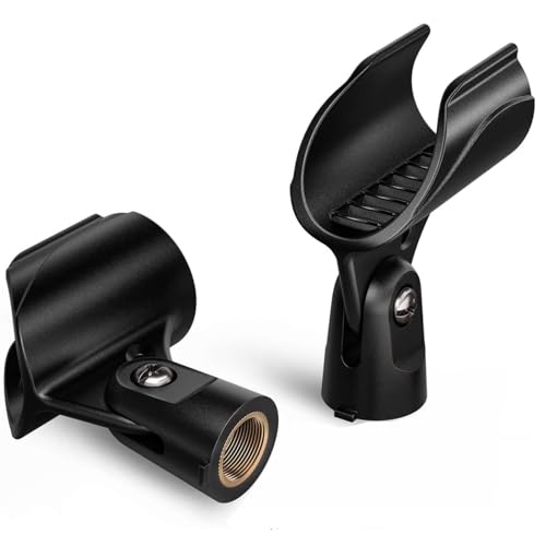 Generic WA371 Wireless Microphone Clip Holder Clamp for Shure QLXD2/SM58 Handheld Transmitter, 2 Pack, Black, MS-WA371