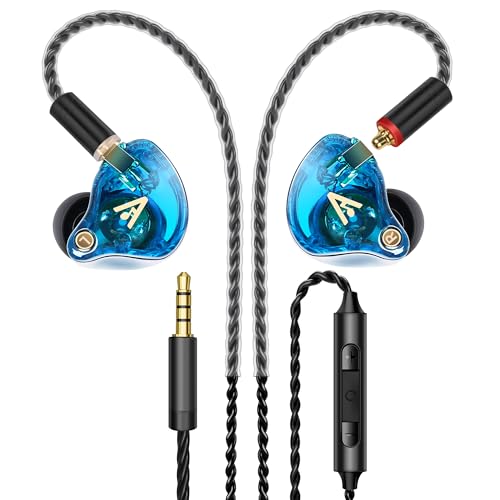 Audiovance Vibes 202M HiFi Wired Earbuds in-Ear Monitor Headphones with Mic - color: 7-Blue