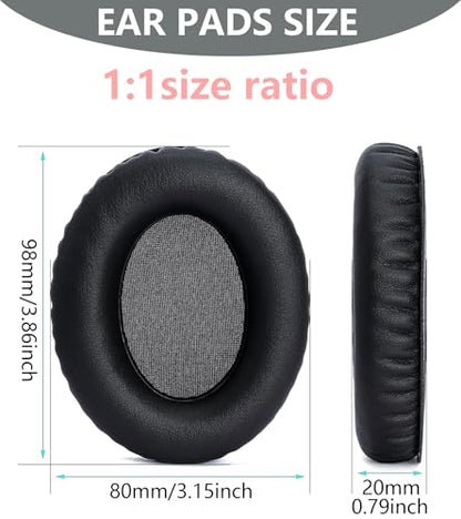 Replacement Ear Pads Compatible with Sennheiser HD180 HD200Pro HD201 HD201S HD206 HD418 HD419 HD421 HD428 HD429 HD439 HD439 HD448 HD449 HD451 HD461 HD471 Headphones Protein Leather Ear Pads - Black