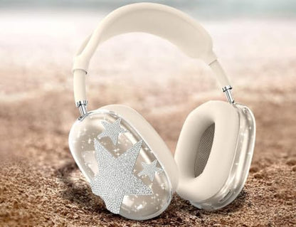 [4 in 1] Cases Cover for AirPods Max 2/1 (2026/2024/2020) Ear Pad Case/Headband Cover/Ear Cups for Apple AirPods Max (Bling Star Light Star) - color: Bling Star Light Star