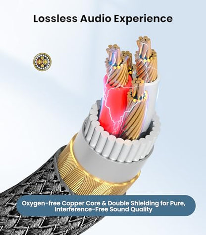 Tisino 2 RCA to 3.5mm Headphone Jack TRS Aux to RCA Audio Cable, 5FT/1.5m | 1/8" Headphone Jack to RCA Stereo Adapter for MP3 Tablet Speaker Amplifier, Gold-Plated Hi-Fi Shielded Y Splitter Cord - size: 5 ft