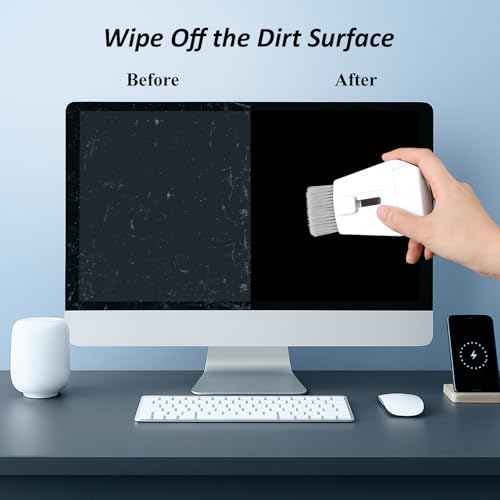 Keyboard Cleaner Brush, Portable for Laptop, Electronics, Home Office Use | High-Density Soft Brush, Retractable Design, Deep Cleaning Screen Spray, Microfiber Polishing Cloth, Multi-Surface Cleaning
