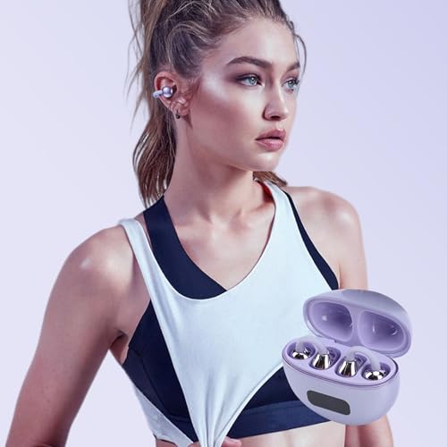 ASHATA Earbuds, Wireless Workout Headphones LED Digital Display Touch Control with Noise Canceling Mic, for Running Swimming Outdoor Sports (Purple)