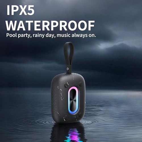 Waterproof Shower Bluetooth Speaker, Durable & Portable with Clear Sound, Ideal for Shower, Pool, Beach & Kayaking, BT 5.3 –Black - color: Black