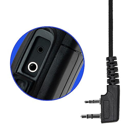 Pack of 10, Walkie Talkie Earpieces with Mic and PTT Button, 2 Pin Connector, Two-Way Radio Headsets for Baofeng UV-5R UV-82 BF-F8HP Pxton PX888S Walkie Talkies, Strengthen Durable Cable - style: Pack of 10