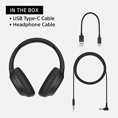 Sony Noise Cancelling Headphones WHCH710N: Wireless Bluetooth Over the Ear Headset with Mic for Phone-Call, Black - color: Black