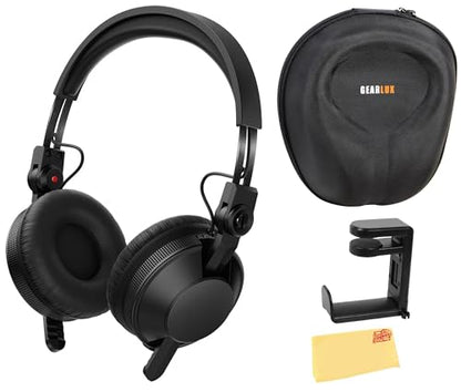 Pioneer DJ HDJ-CX Professional On-Ear DJ Headphones - Black Bundle with Case, Stand, and Austin Bazaar Polishing Cloth - color: HDJ-CX, style: Black