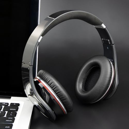 SOULWIT Replacement Ear Pads Cushions for Monster Beats Studio 1.0 (1 st Gen) Headphones by Dr. Dre (Do Not Fit Studio 2 and Studio 3), Earpads with Soft Protein Leather (Black) - color: Black