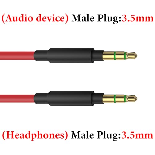 GEEKRIA Audio Cable Compatible with Beats Studio Pro/3/2, Solo 4/3/2, Mixr, Pro Headphones, 1/8" (3.5mm) to 3.5mm Aux Replacement Stereo Cord (4 ft/1.2 m)